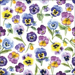 Serviett stemorsblomster
