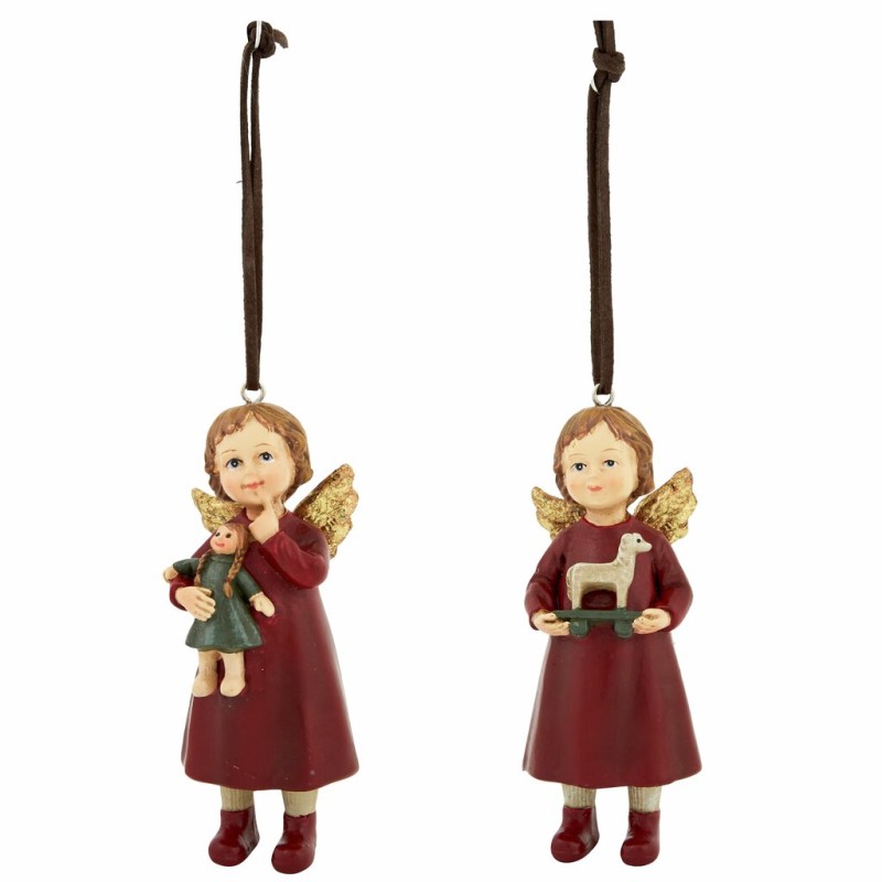 Line - Ornament Rød 4,3x4x10,3cm Polyresin assortert