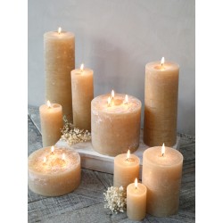 Macon blokklys rustikk 60t 15x7cm honningfarget
