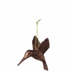 Kolibri til heng m/bioglitter H7 cm brun