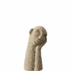 Ansikte fundera, beige, D16 H29 cm