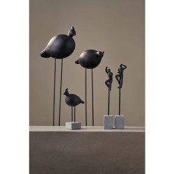 Fågel på ben, 2/set, svart, H31-26 D19-18 cm