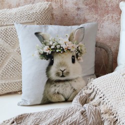 Putetrekk 45x45 fransk grå med hare