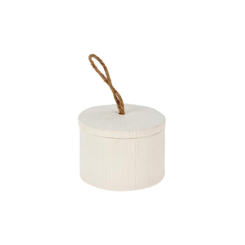 Stearinlys matt hvit krukke 9,5x7cm ass fasong
