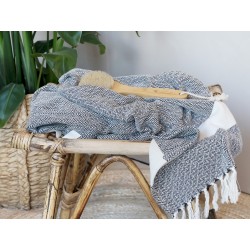 Hemmam badelaken m mønter 180x90 blålig