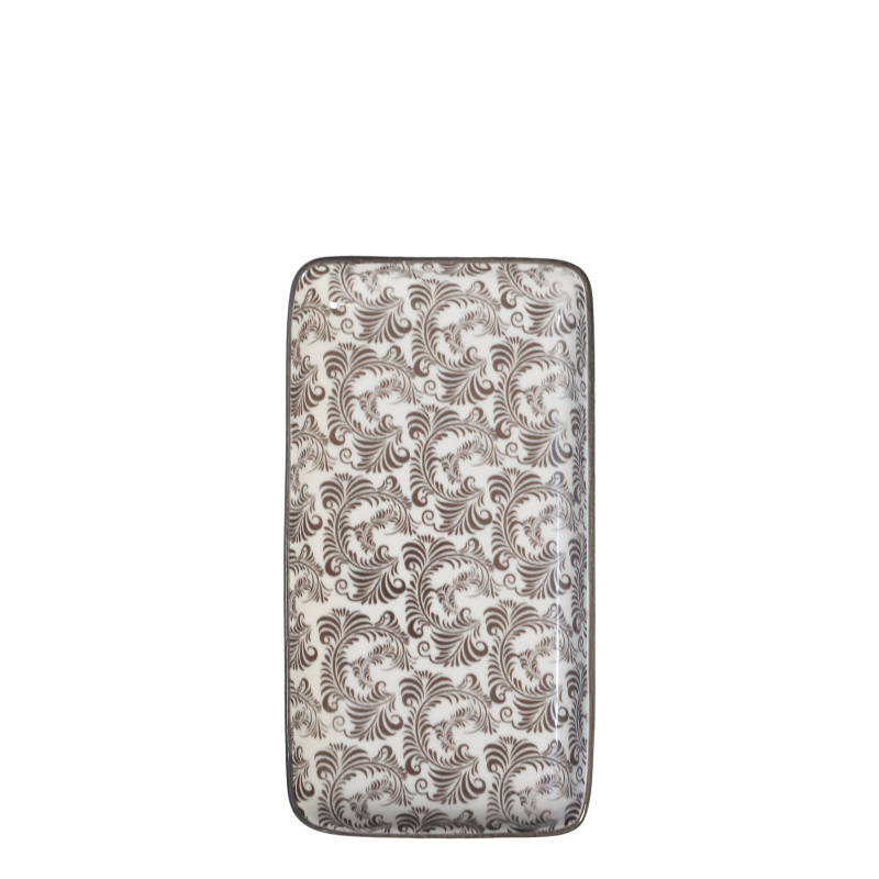 Arés tallerken m mønster 2x20,5x11 cm mokkafarget
