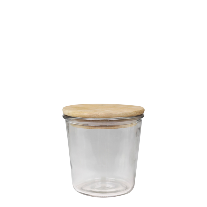 Vallet oppbevaringsglass med trelokk 7x7,5 cm klar