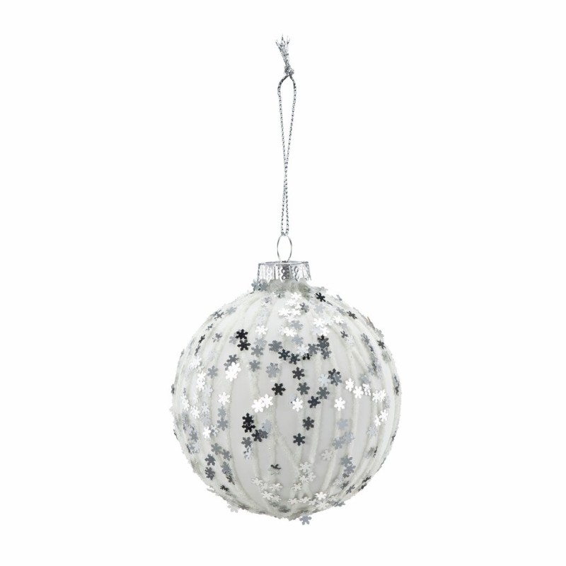 Grace - Julekule Hvit 8x8x8cm Glass
