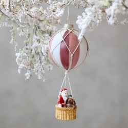 Luftballong med julenisse 20x9cm malvafarget