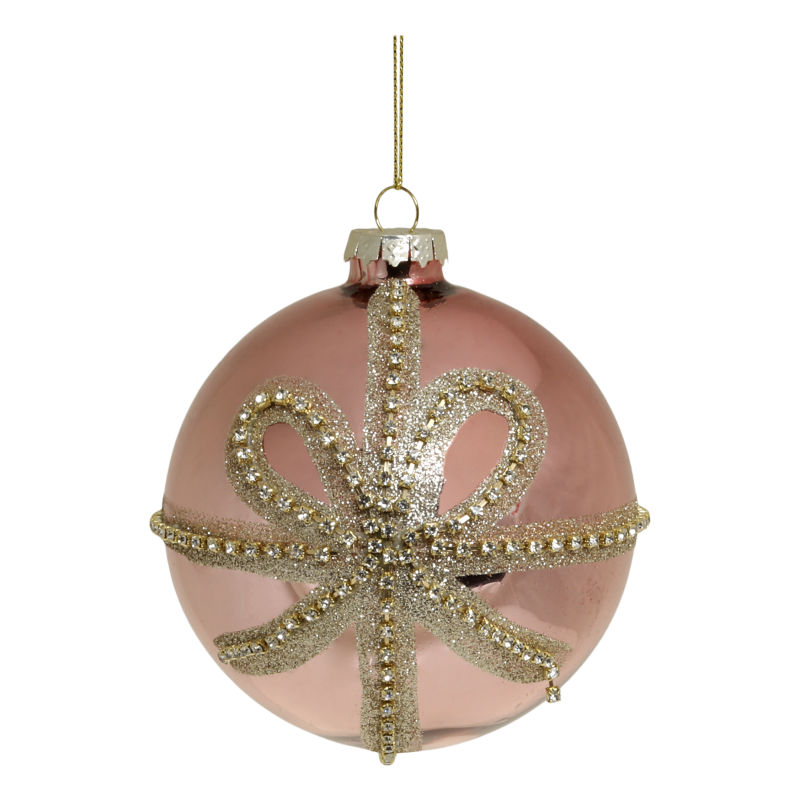Julekule 10cm rosa
