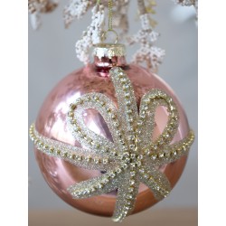 Julekule 10cm rosa