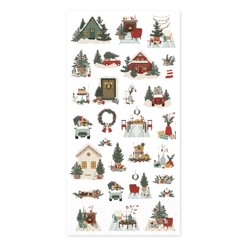 Serviett med julemotiv 20x10cm