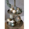 Julekule med glitter 8cm mosefarget