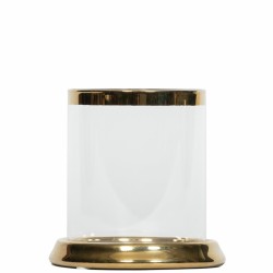 SIV Lyslykt for telys i glass og keramikk D8 H8 cm gull m/ga