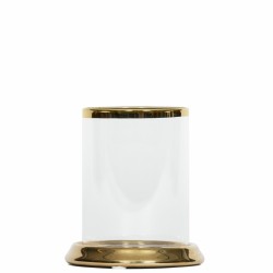 RITA Lyslykt for telys i glass og keramikk D10 H10,5 cm gull