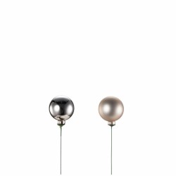 Glasskuler 1stk ass. B5 cm på 12 cm stick matt/blank champan