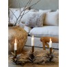 Stake med 3 lysholdere 18x47x15cm antikkmessing