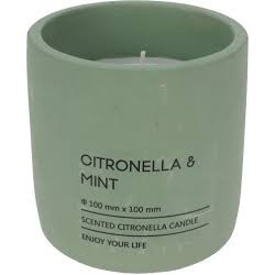 Duftlys grønn krukke citronella 10x10 cm 170gr voks