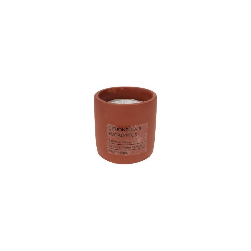 Duftlys terrakottakrukke citronella 10x10cm 170gr voks