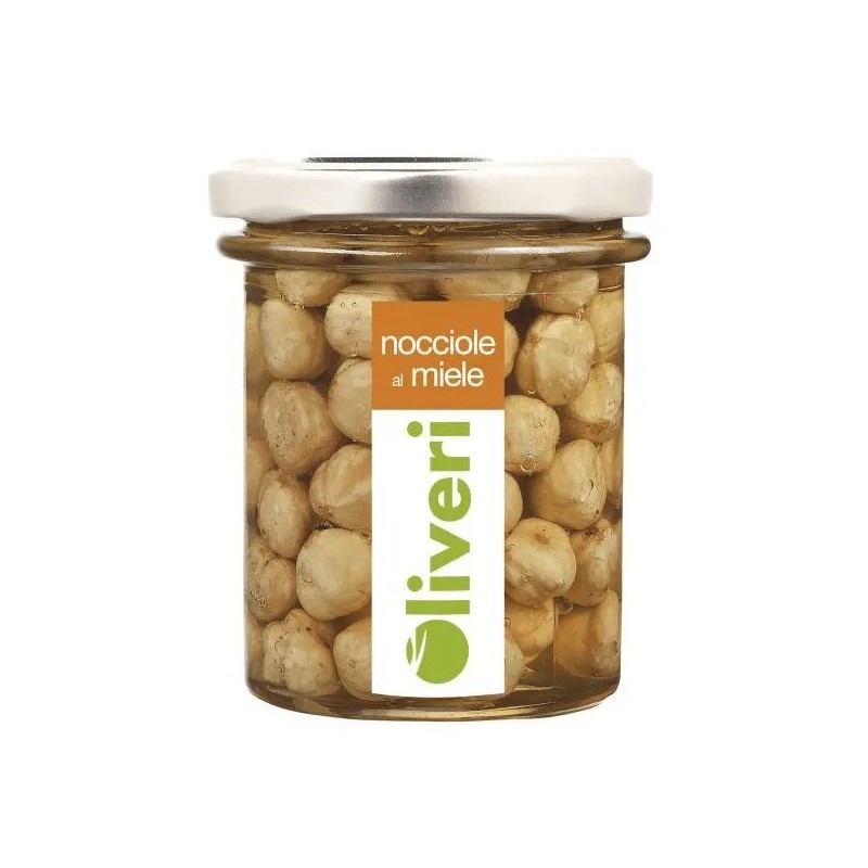 Hasselnøtter fra Piemonte på  akasiehonning 130gr Olivieri