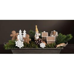 Pepperkakehus på pinne 8cm poly assortert pr stk