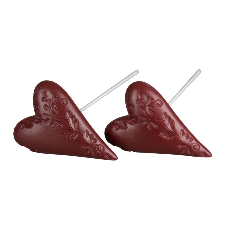 Hjerte rødt på pinne 7cm assortert pr stk