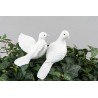 Hvit due på pinne poly assortert 13cm