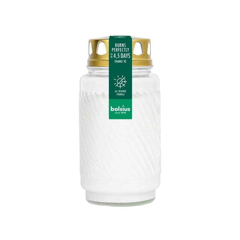 Gravlykt i glass med riller 100timer 9x17,5cm