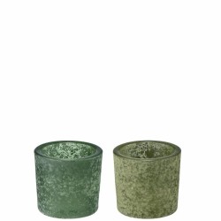 Eveline telysholder assortert grønn/oliven pr stk 6,5x6cm