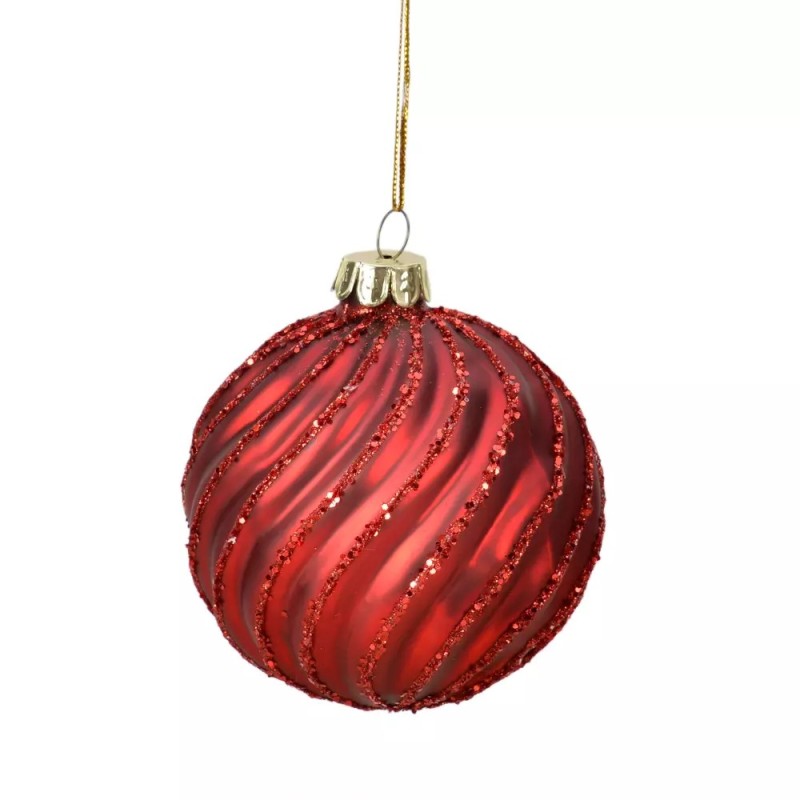 Elsa - Julekule Rød D8 Glass