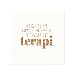 Serviett Terapi Hvit bladgull lunsjserviett 3 lags