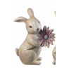 Kanin med blomst 11x7x15,5cm natur rosa blomst