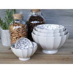 Arés Latteskål med mønster sett med fem mokkafarge 9x16cm