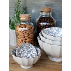 Arés Latteskål med mønster sett med fem mokkafarge 9x16cm