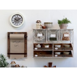 Veggur 27x6cm metall antikkrem