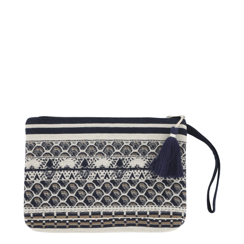 Sens Clutch jaquardvevet toalettmappe 19x26 cm midnattsblå