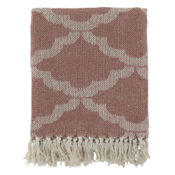 Aix pledd av overskuddsgarn 150x130 cm malva og krem