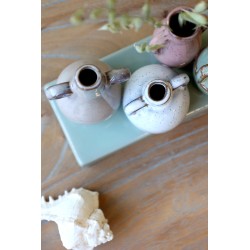 Vaser på fat 11x14x7,5 flerfarget