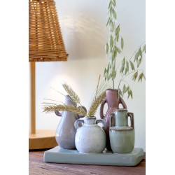 Vaser på fat 11x14x7,5 flerfarget