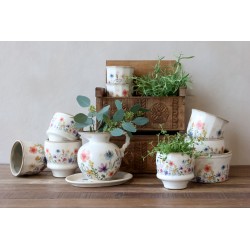 Fleurville potte med sommerblomster 12,5x14cm