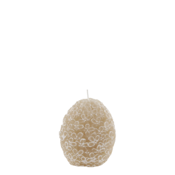 Vienne blokklys med bladmønster 11x8,5cm latte