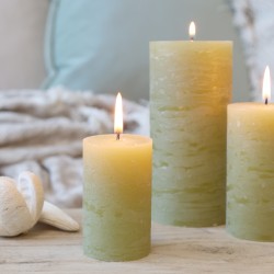 Macon blokklys rustikk 40t 10x7cm mosefarget