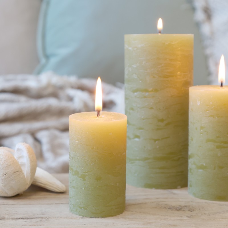 Macon blokklys rustikk 40t 10x7cm mosefarget