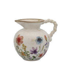 Fleurville mugge med snurret hank 18,5x20,5cm krem