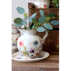 Fleurville mugge med snurret hank 18,5x20,5cm krem