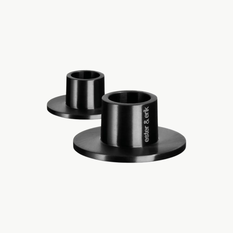 Lysestake 2 pk børstet sort Ester & Erik