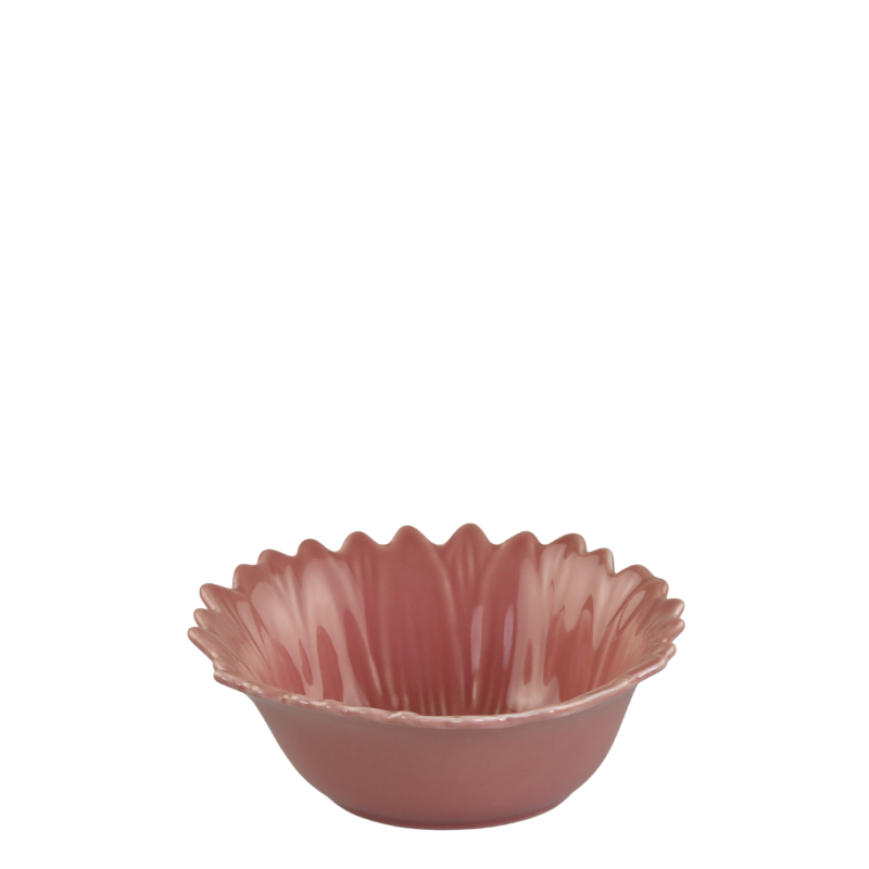 Skål blomst h6 ø 15 cm rosa