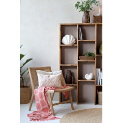 Aix pledd av overskuddsgarn 150x130 bringebær