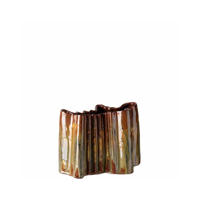 Hadi vase 24x14x18 reaktiv konjakkfarget