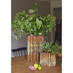 Hadi vase 24x14x18 reaktiv konjakkfarget